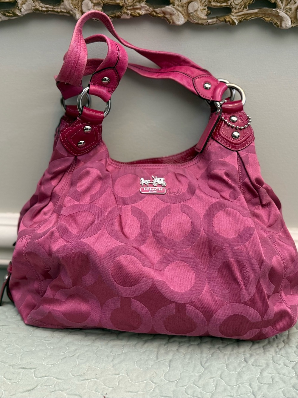 Coach Fuchsia Signature Shoulder Bag